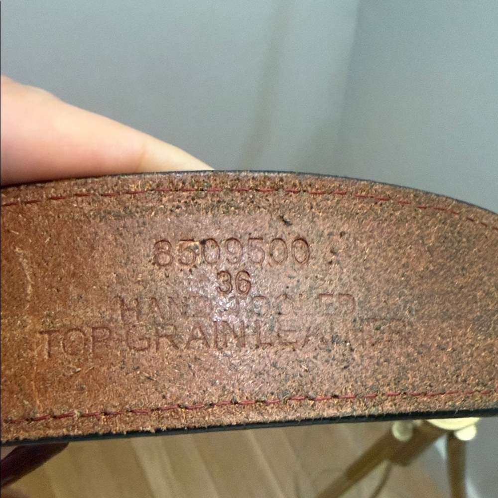 Brown Leather Men's Belt - Picture 7 of 7